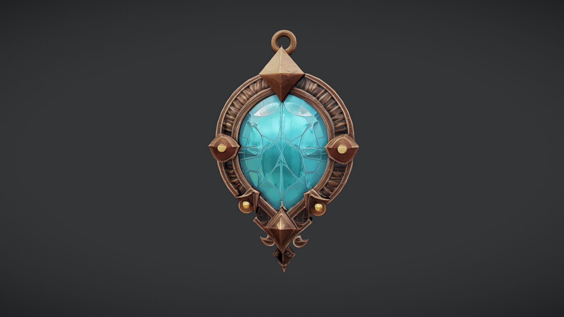 intricate gemstone pendant 3D model_4