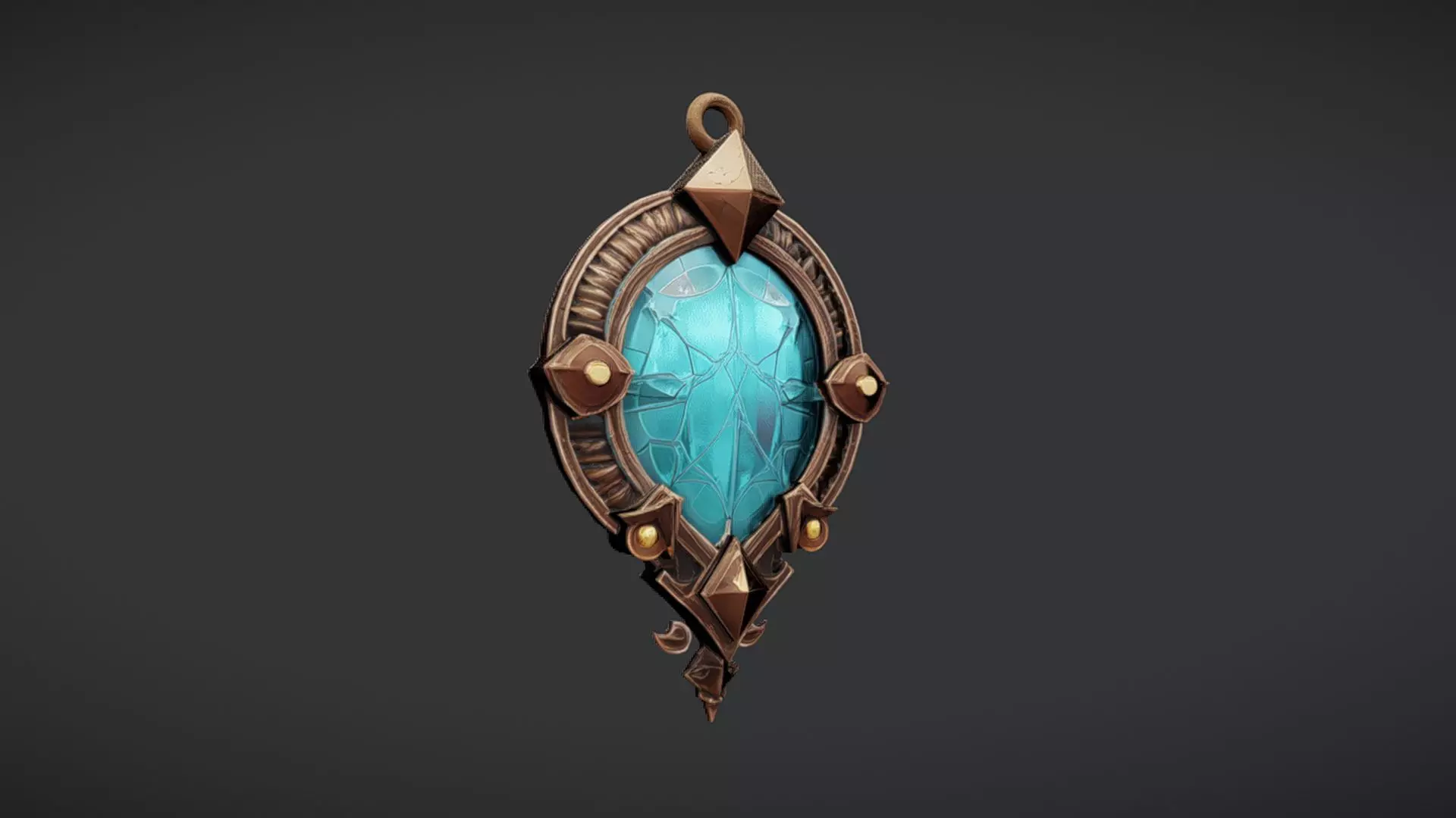 intricate gemstone pendant 3D model_0