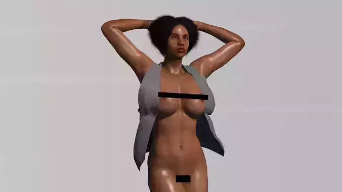 Realistic Sexy Black Woman Low-poly 3D model