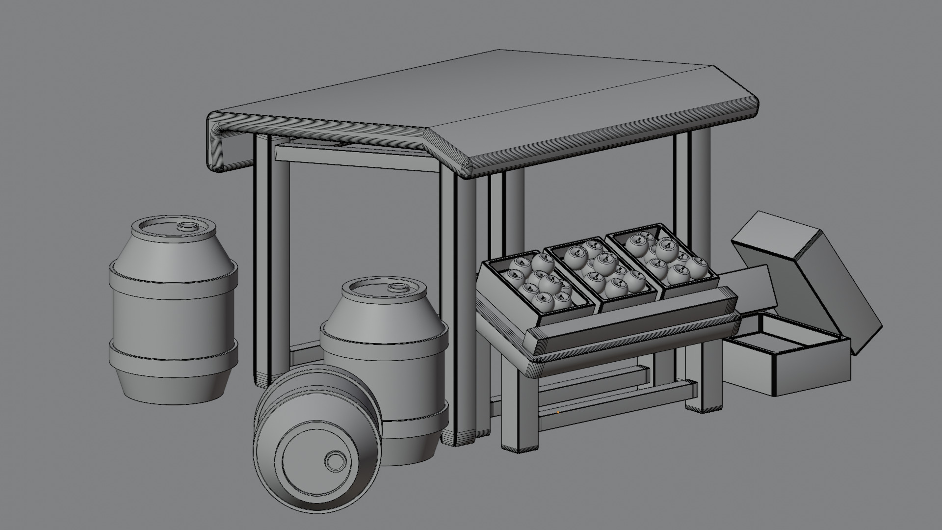 Medieval Apple Shop 3D model_2