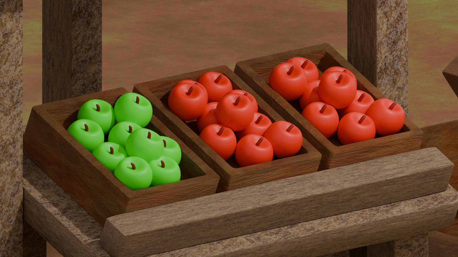 Medieval Apple Shop 3D model_7