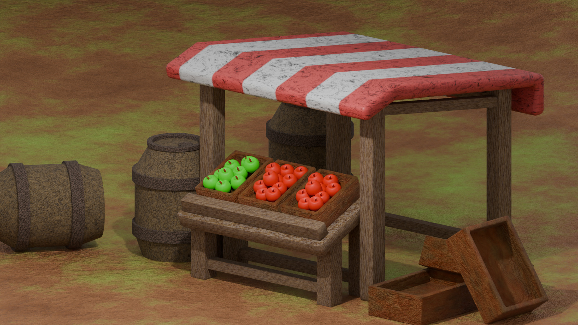 Medieval Apple Shop 3D model_5