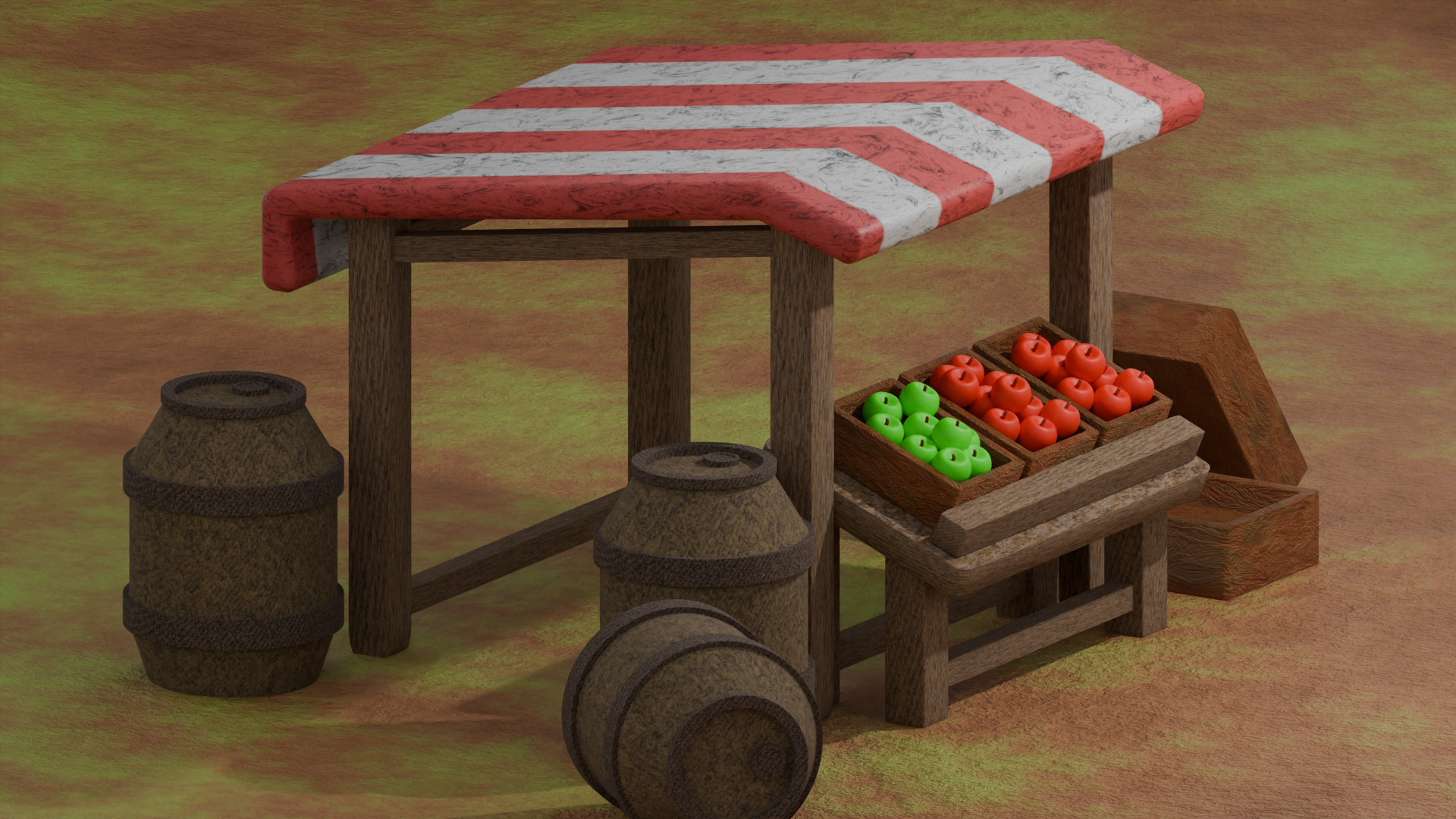 Medieval Apple Shop 3D model_10