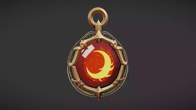 ornate pendant with crescent design