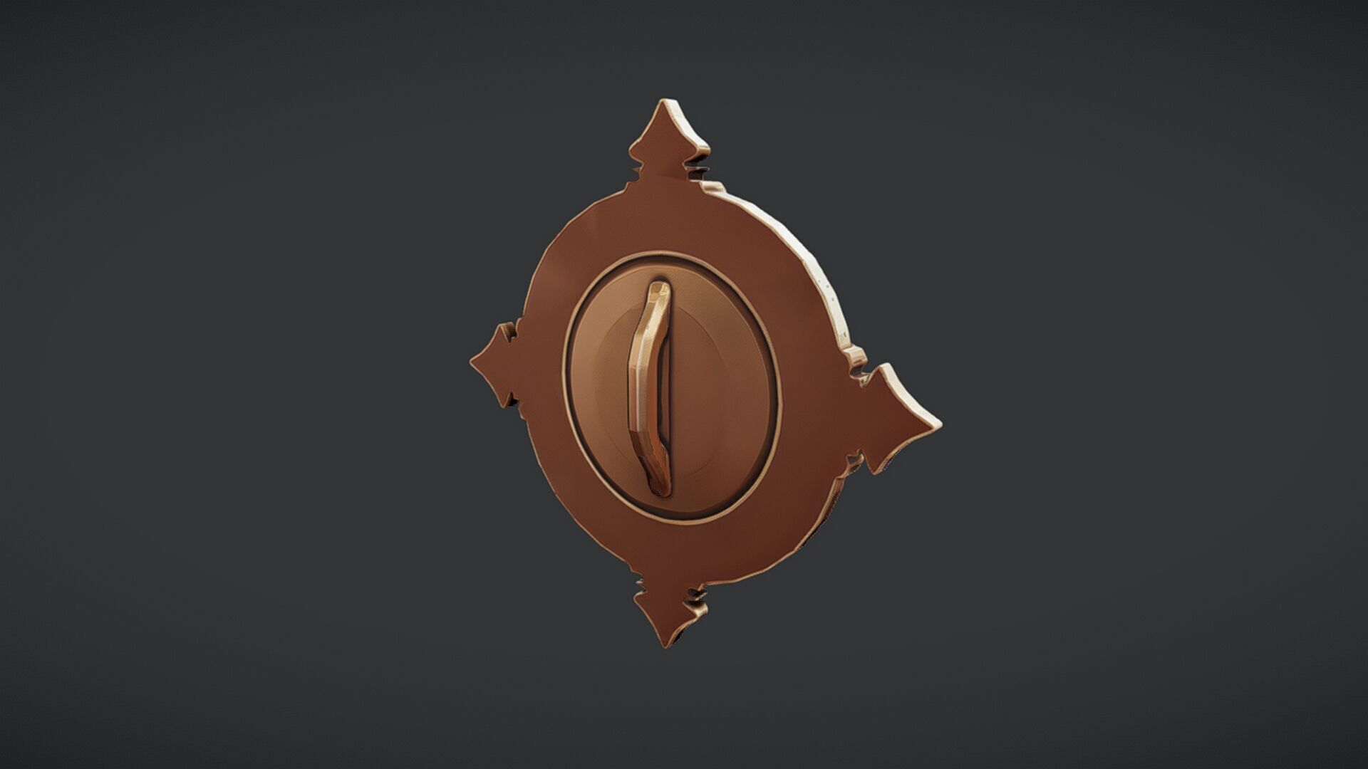 ornate circular emblem with cross design 3D model_1