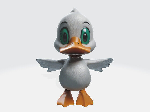 cartoon duck Low-poly 3D model