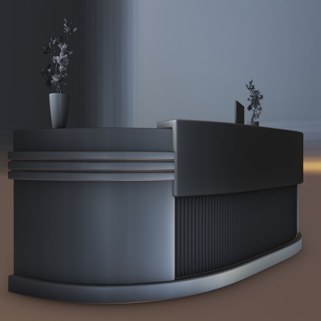 Reception Desk 8 Low-poly 3D model_5