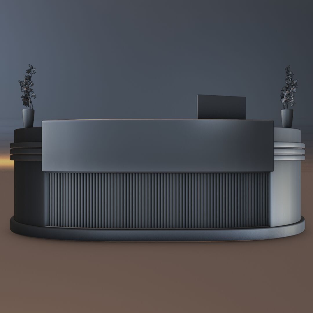 Reception Desk 8 Low-poly 3D model_1