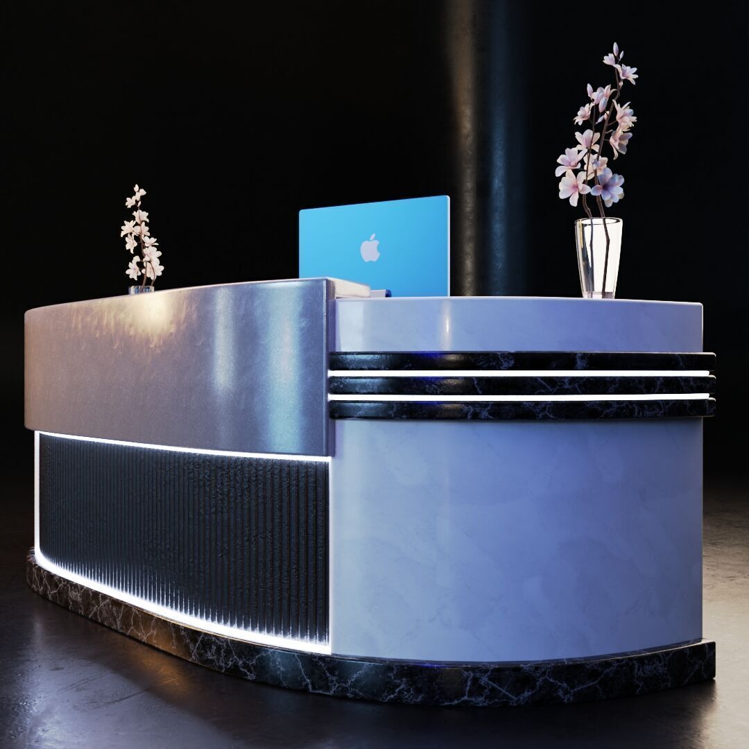 Reception Desk 8 Low-poly 3D model_2