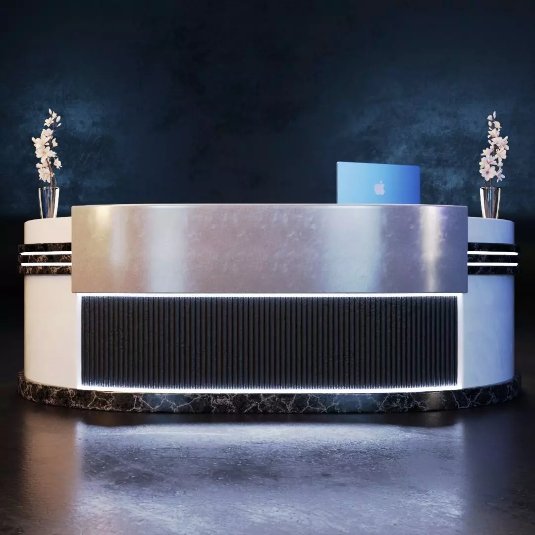 Reception Desk 8 Low-poly 3D model_0