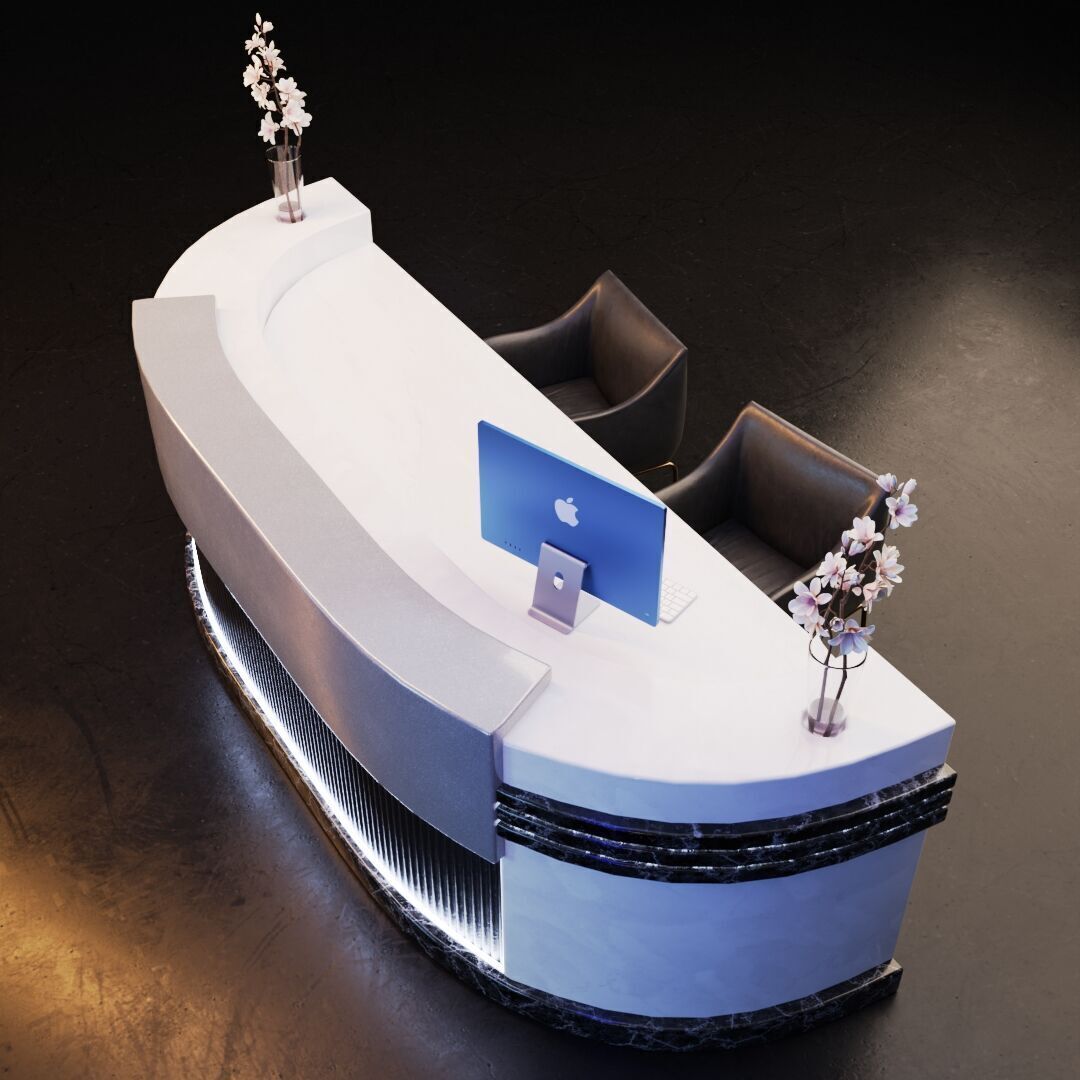 Reception Desk 8 Low-poly 3D model_6