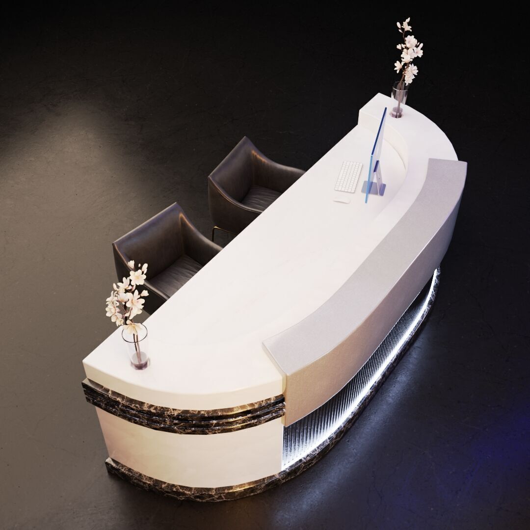 Reception Desk 8 Low-poly 3D model_8