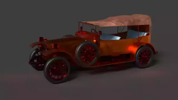 Orange vintage car
