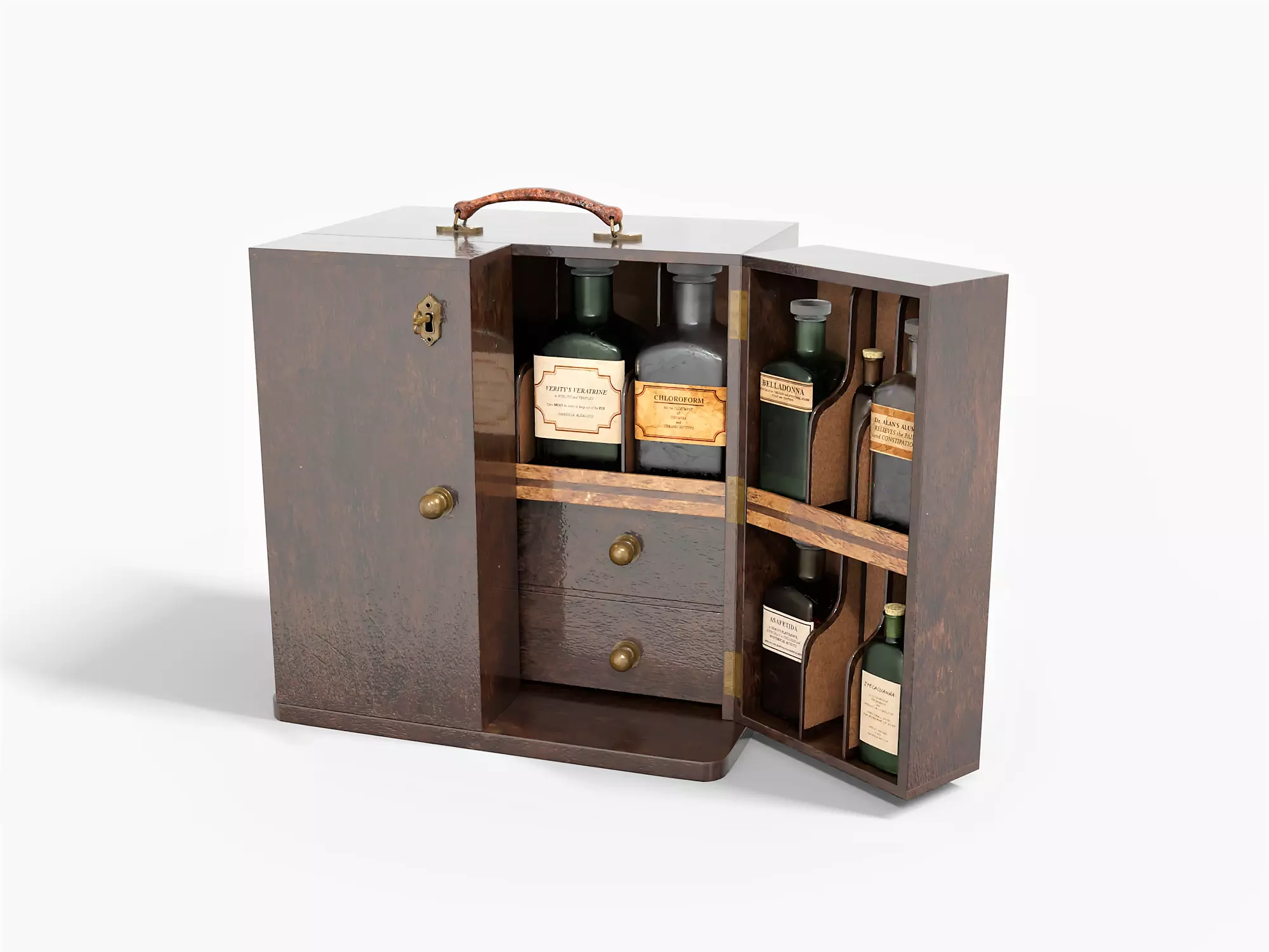 Medical Chest With Bottles Low-poly 3D model_0