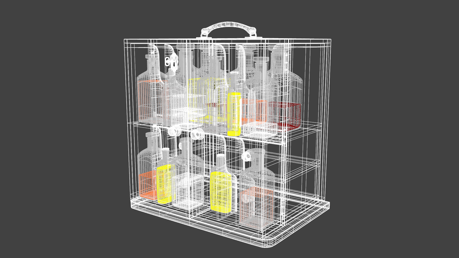 Medical Chest With Bottles Low-poly 3D model_13