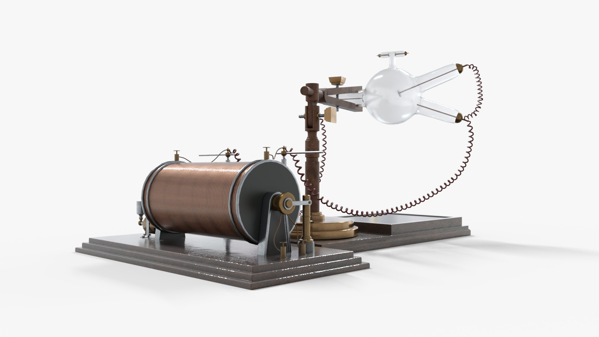 Victorian x ray machine 1895 Low-poly 3D model_4