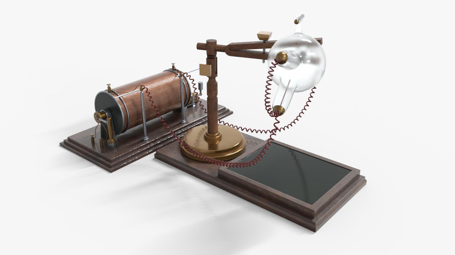 Victorian x ray machine 1895 Low-poly 3D model_1