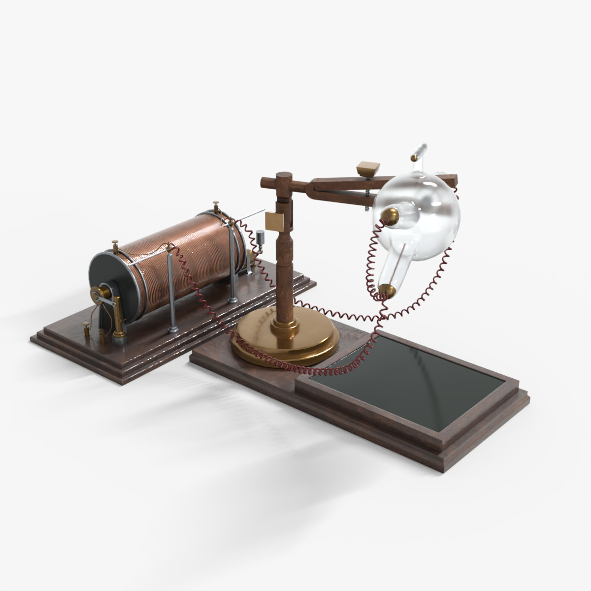 Victorian x ray machine 1895 Low-poly 3D model_12