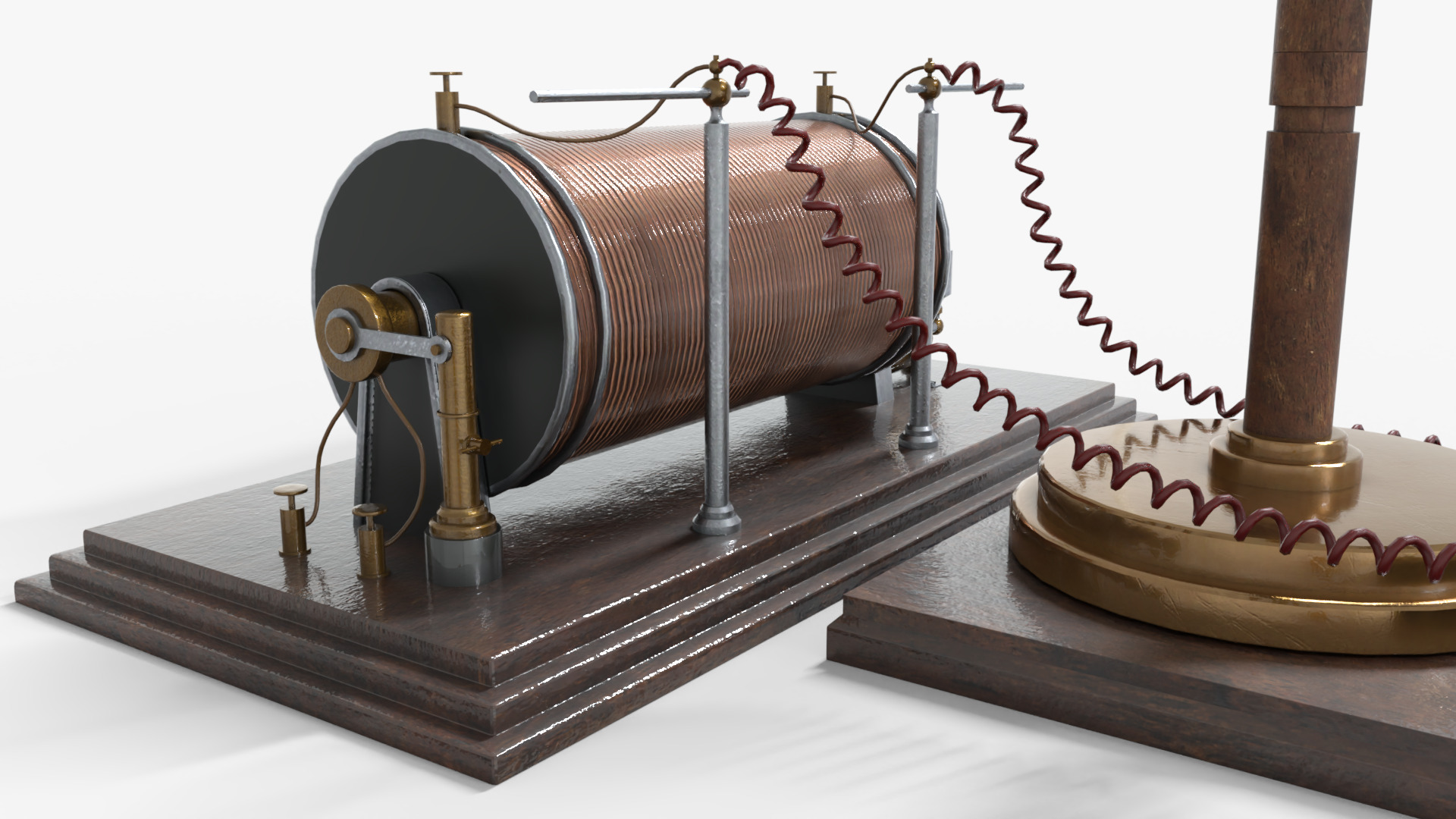 Victorian x ray machine 1895 Low-poly 3D model_2