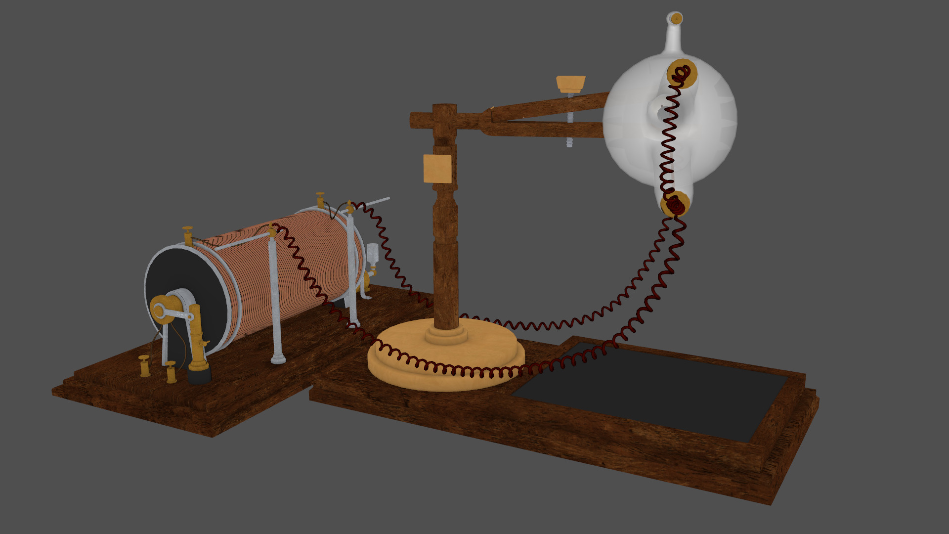Victorian x ray machine 1895 Low-poly 3D model_8