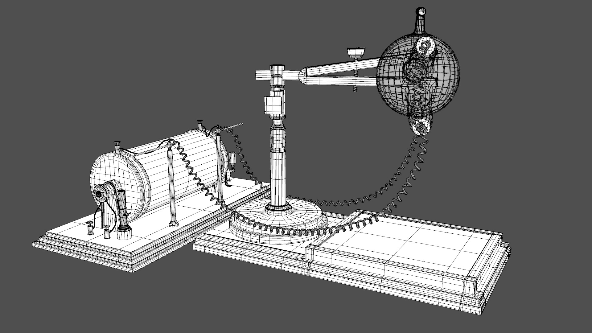 Victorian x ray machine 1895 Low-poly 3D model_10