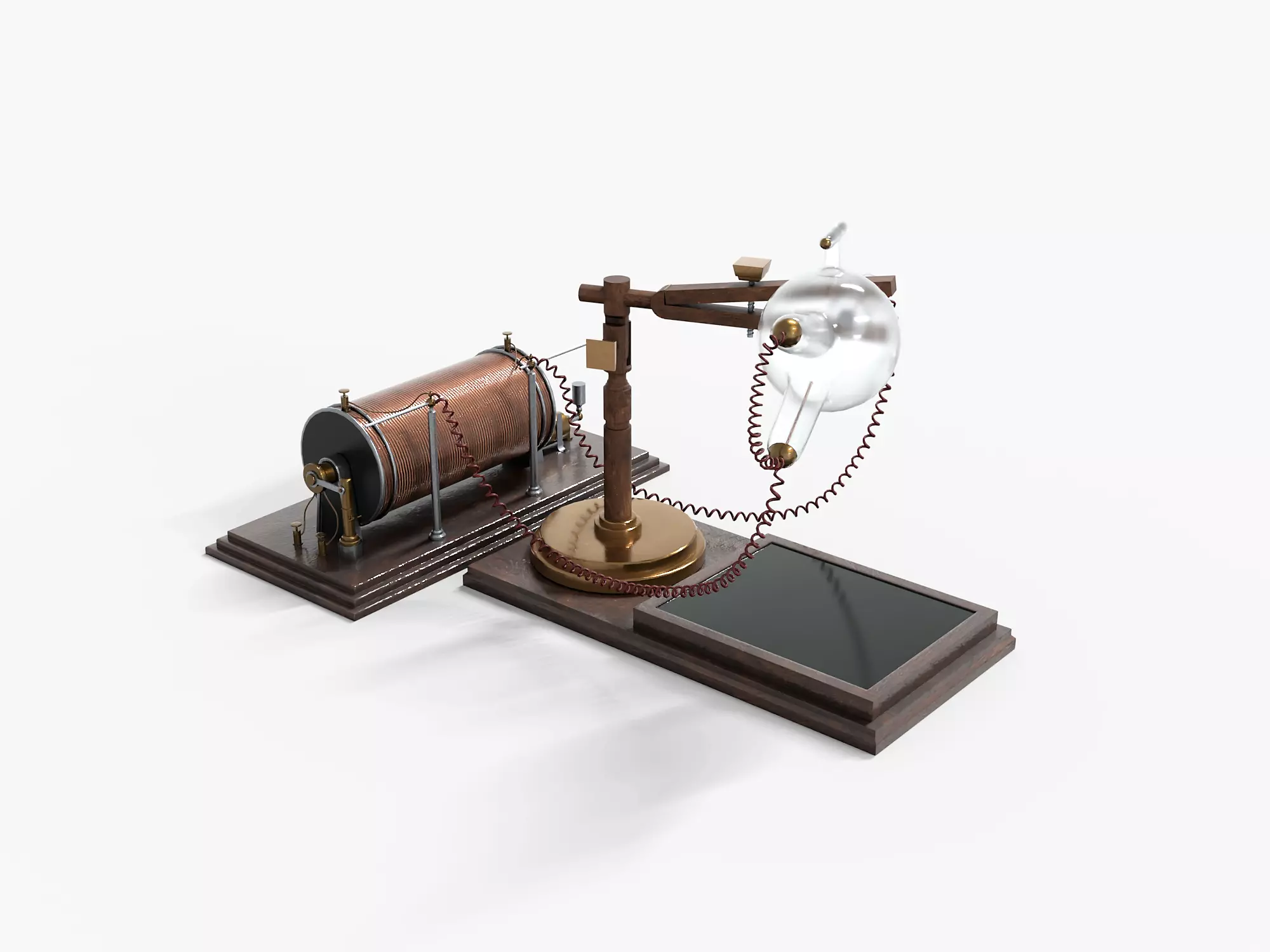 Victorian x ray machine 1895 Low-poly 3D model_0