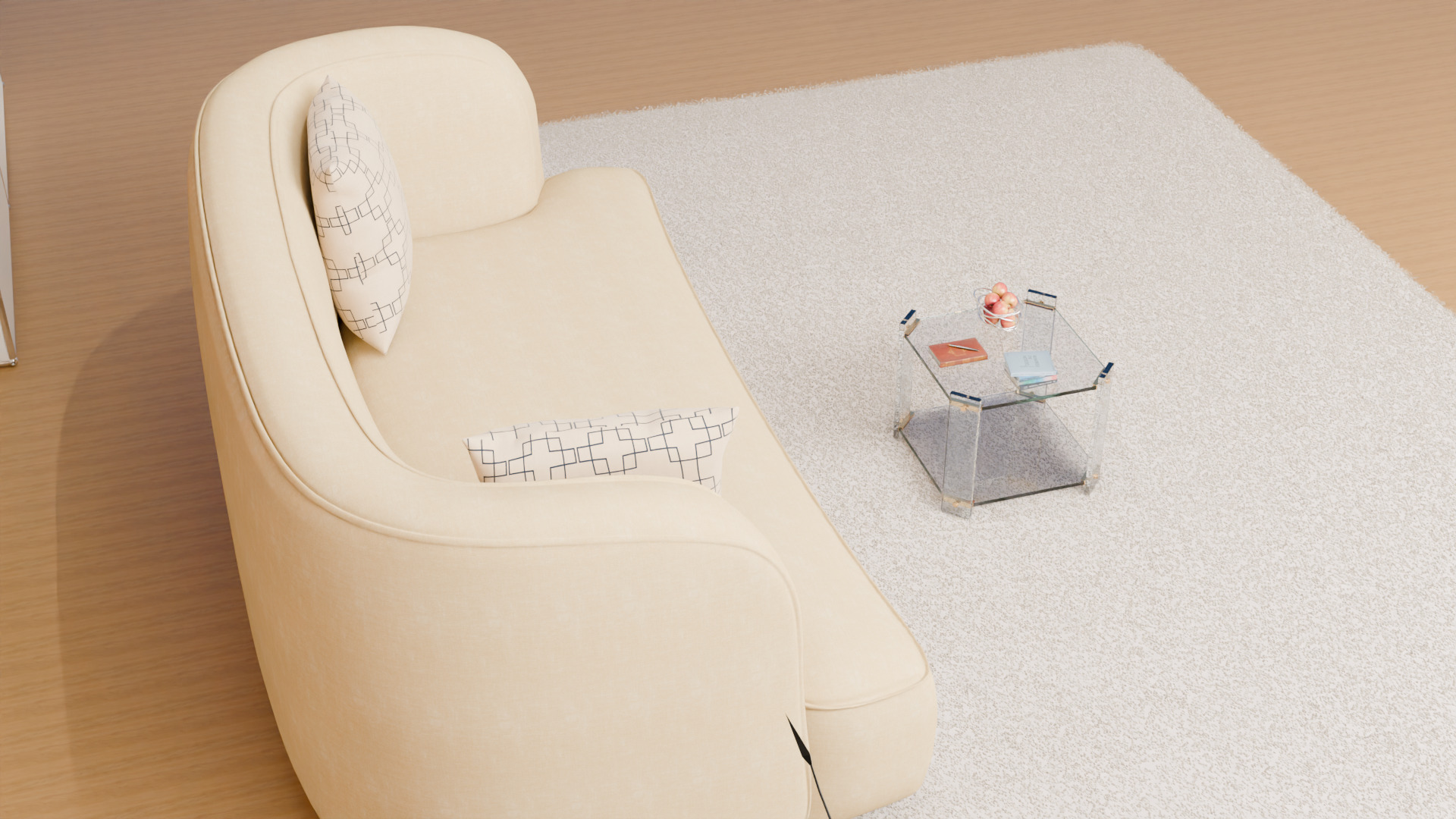 Modern Stylish Sofa - High Poly Furniture Model - architectural Low-poly 3D model_8