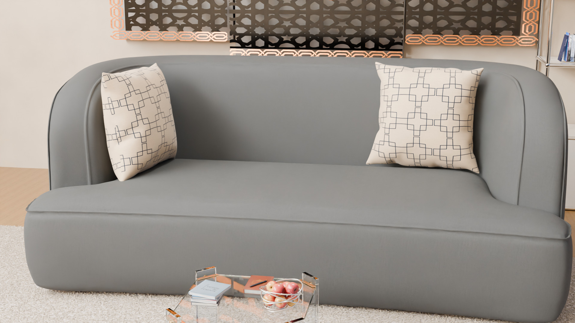 Modern Stylish Sofa - High Poly Furniture Model - architectural Low-poly 3D model_10