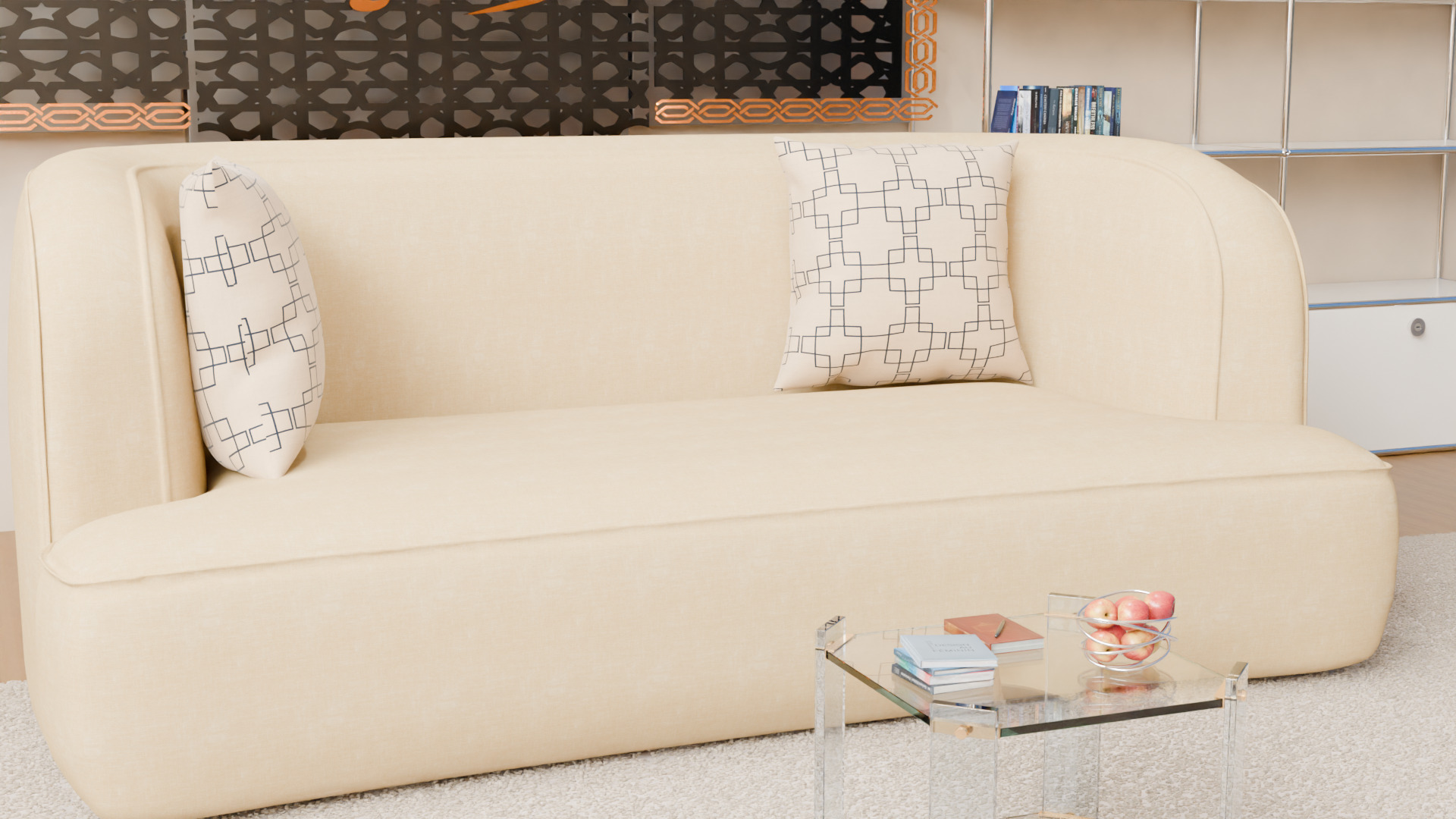 Modern Stylish Sofa - High Poly Furniture Model - architectural Low-poly 3D model_9