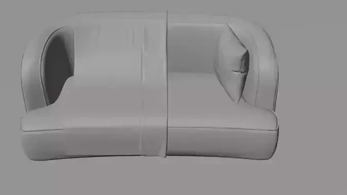 Modern Stylish Sofa - High Poly Furniture Model - architectural