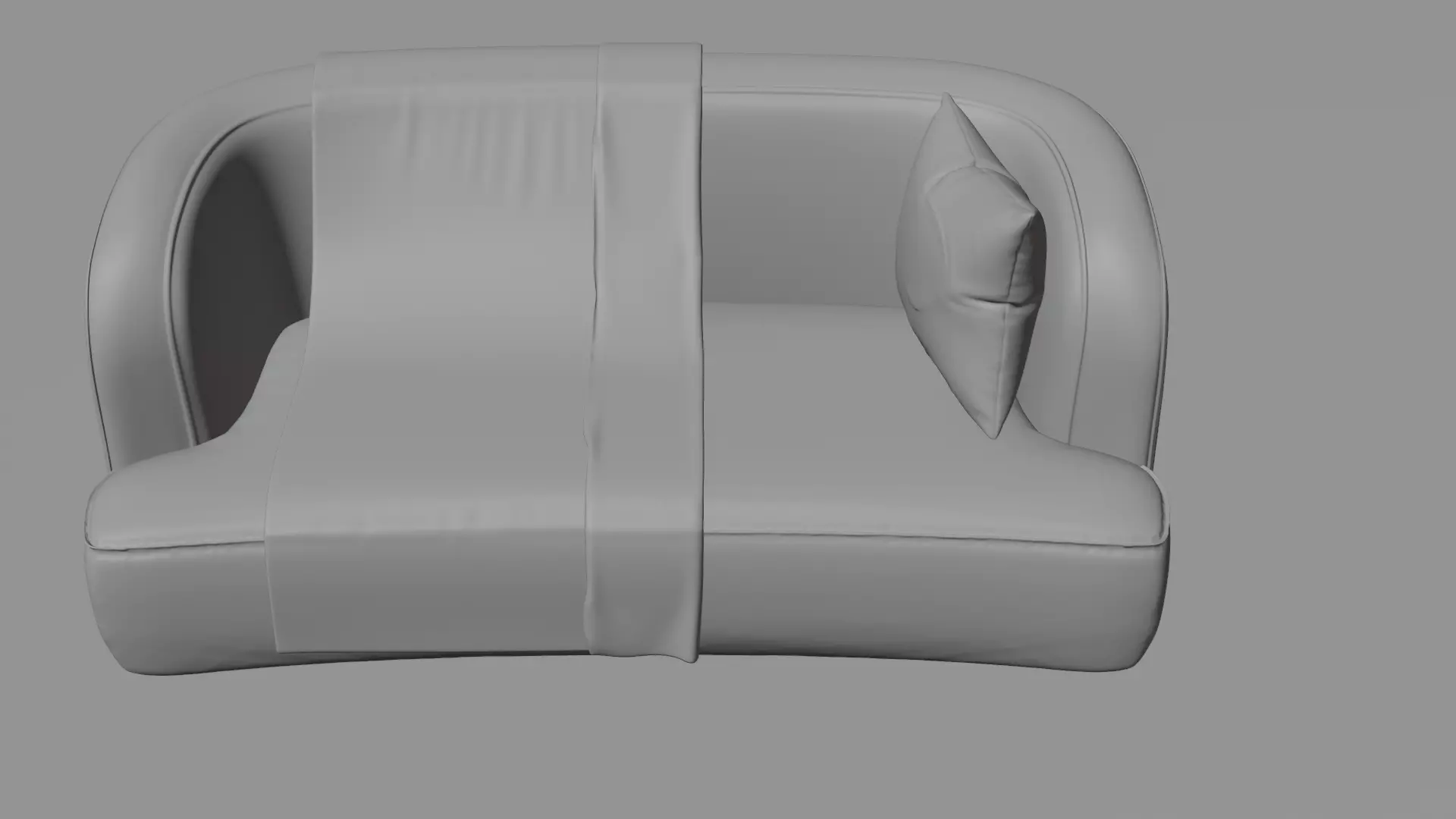 Modern Stylish Sofa - High Poly Furniture Model - architectural Low-poly 3D model_0