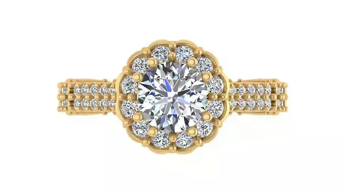 Elegant Diamond Cluster Engagement Ring