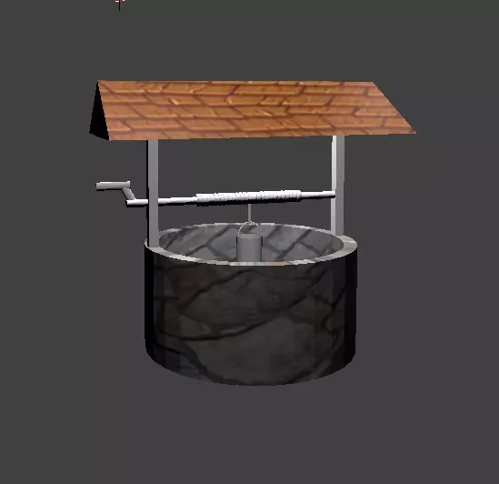 Water Well as a Game Asset Low-poly 3D model_0