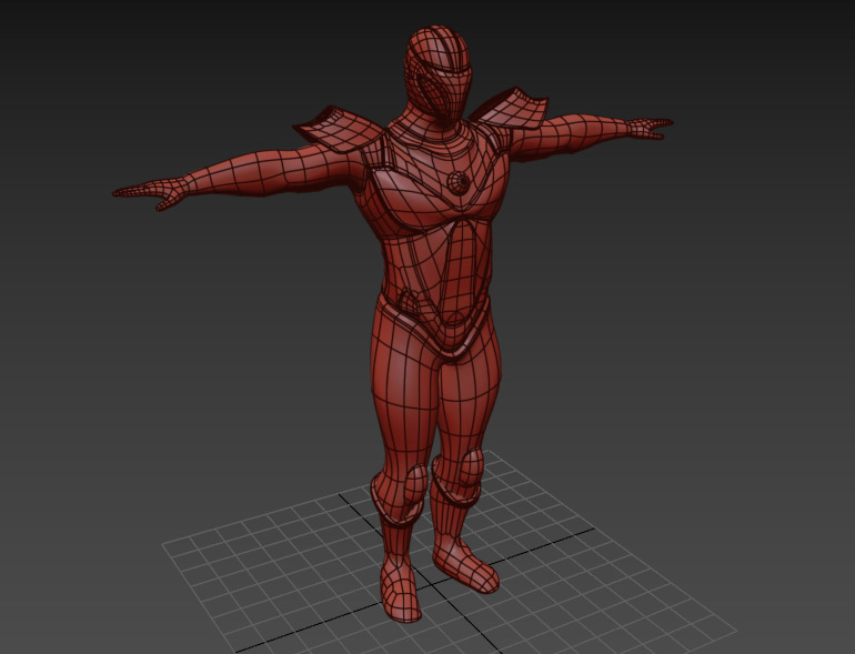 Beta Suit and Sci-Fi Gun Low-poly 3D model_5