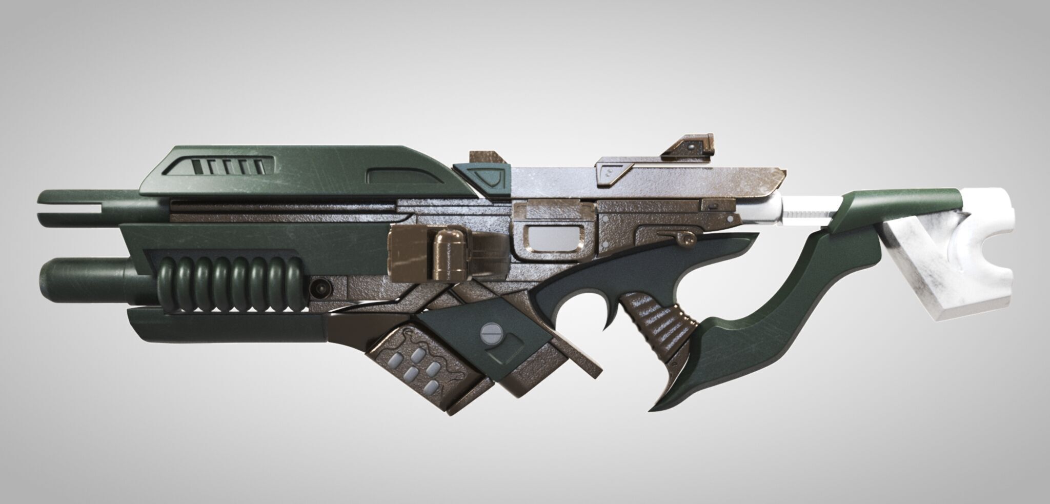 Beta Suit and Sci-Fi Gun Low-poly 3D model_16