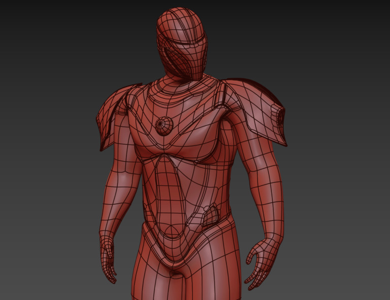 Beta Suit and Sci-Fi Gun Low-poly 3D model_1