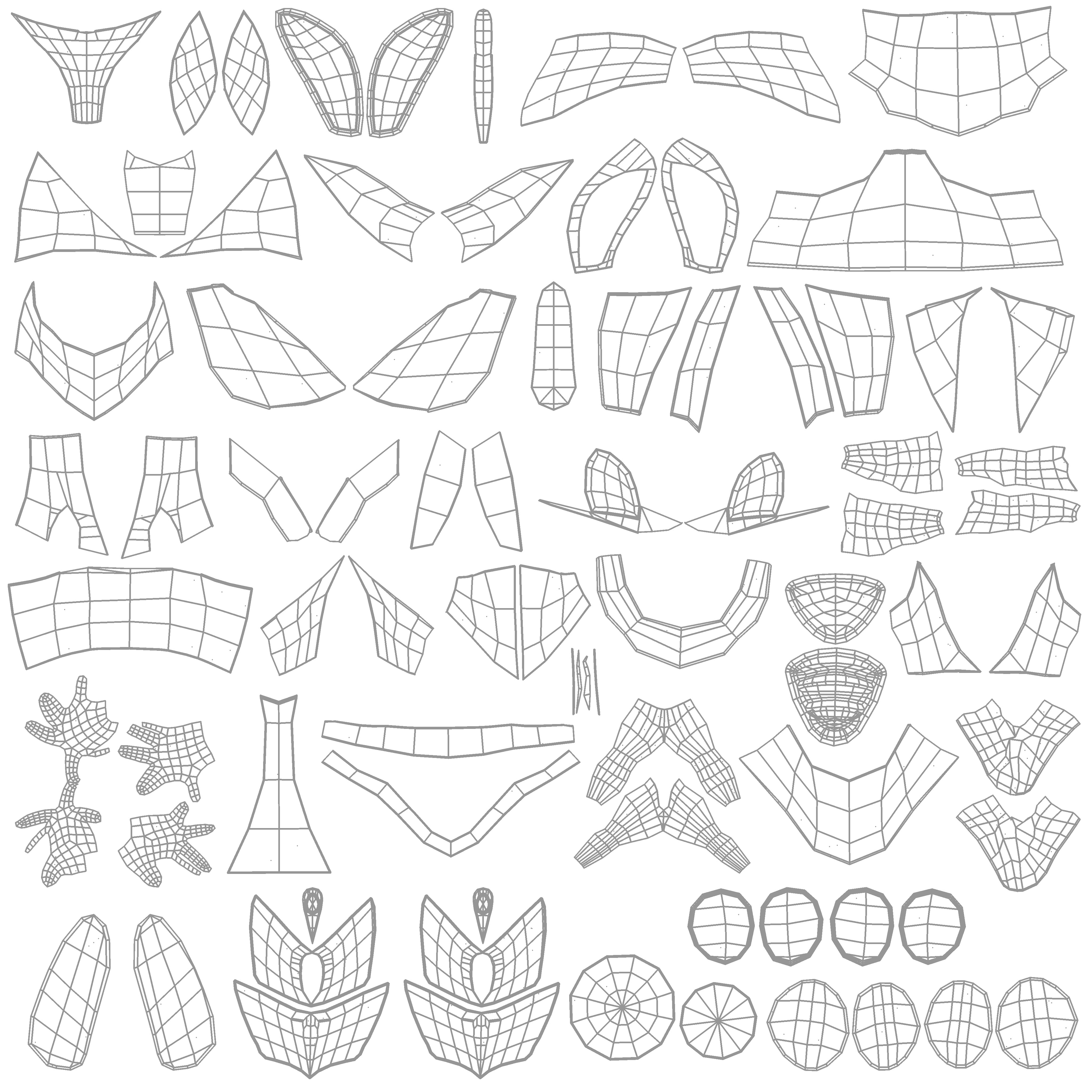 Beta Suit and Sci-Fi Gun Low-poly 3D model_11