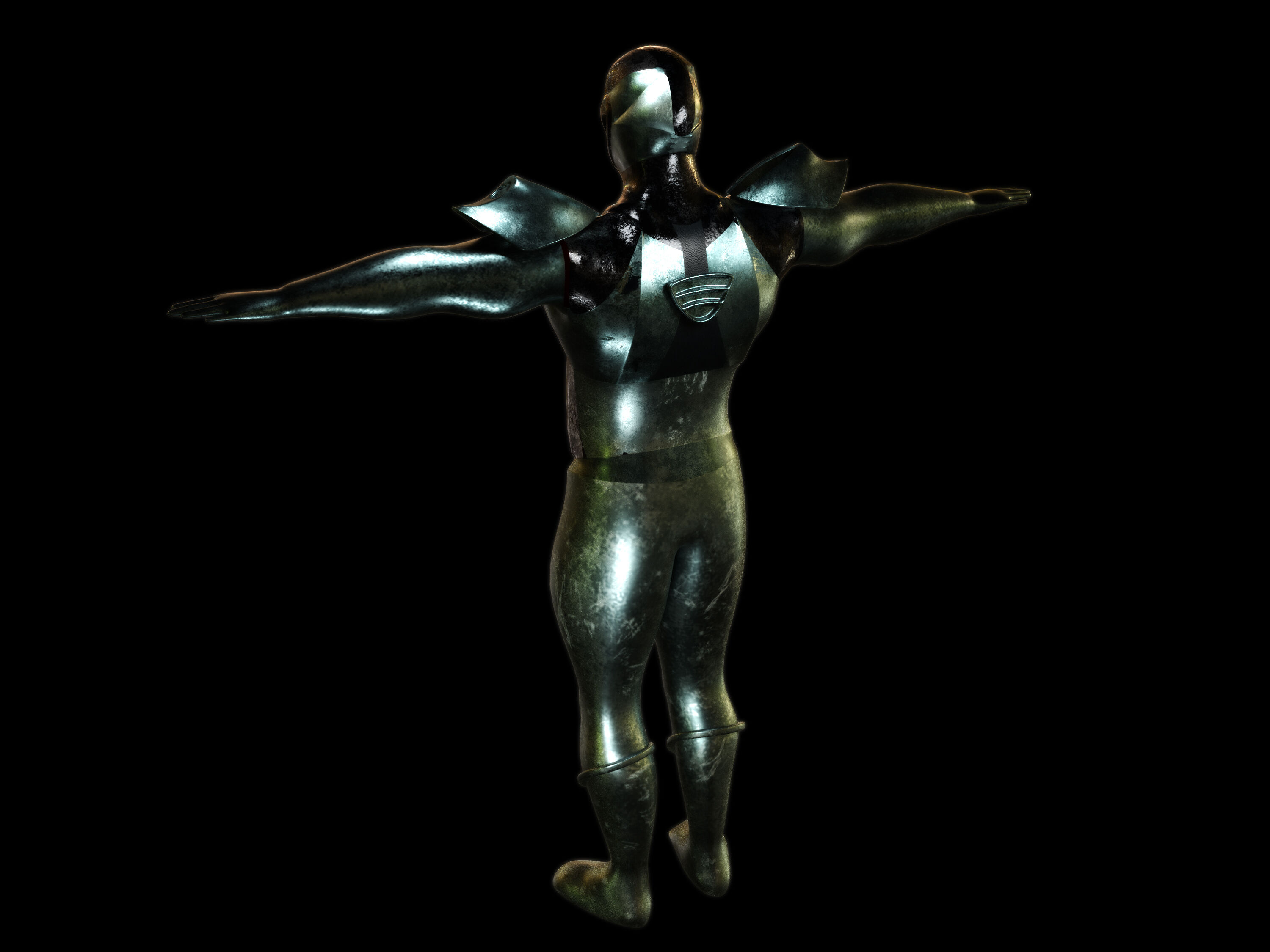 Beta Suit and Sci-Fi Gun Low-poly 3D model_7