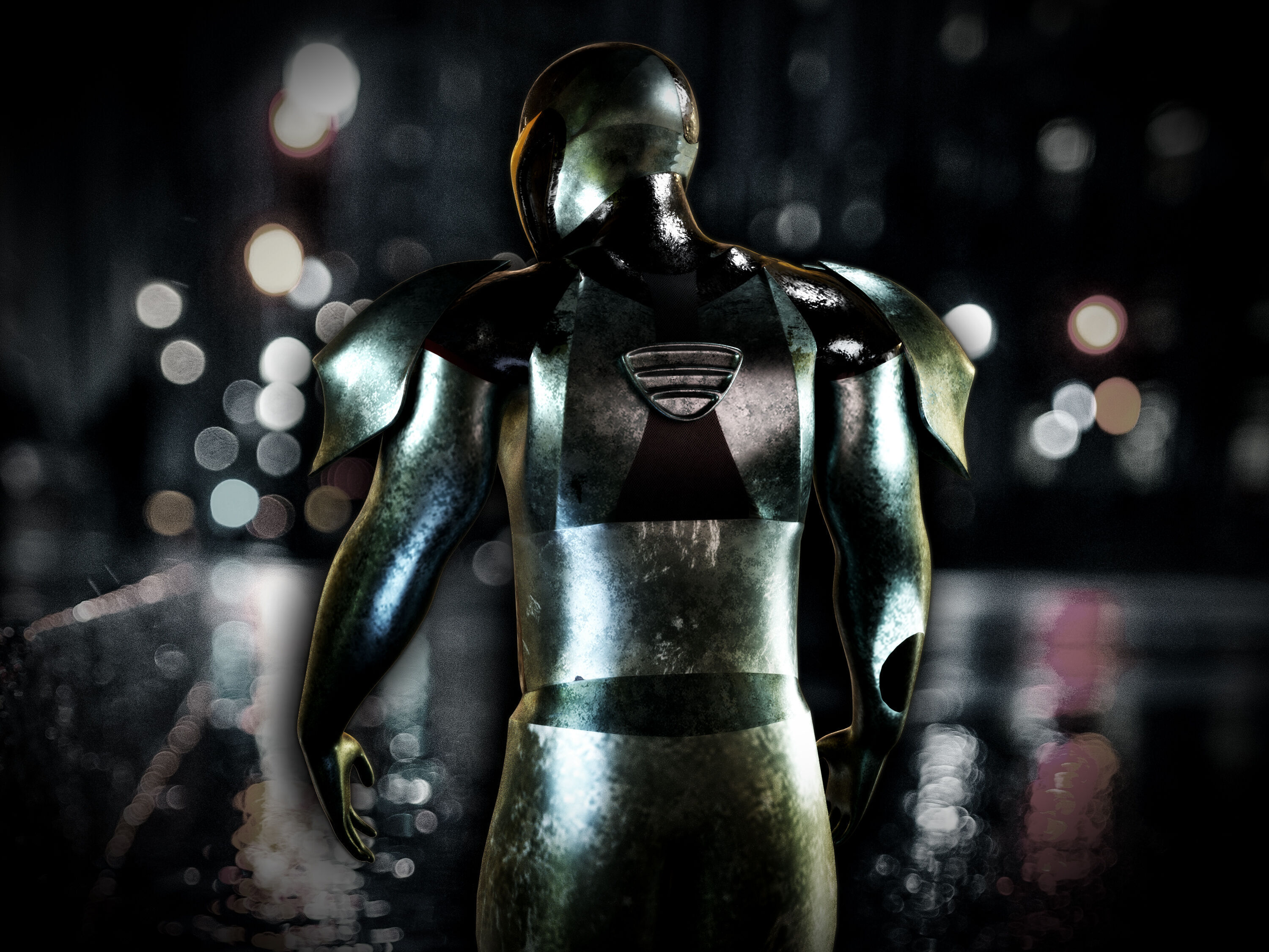 Beta Suit and Sci-Fi Gun Low-poly 3D model_2