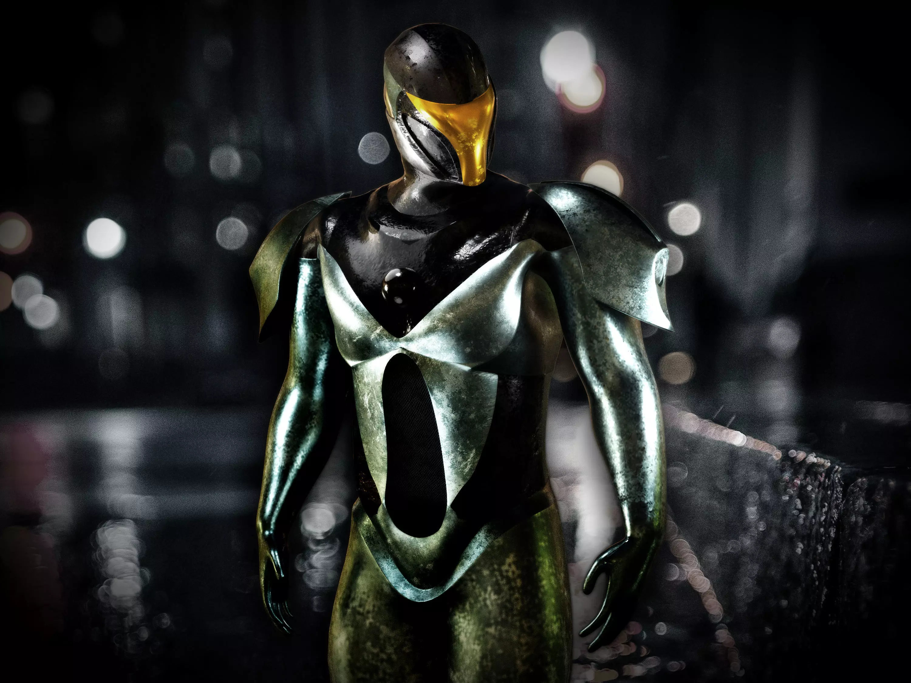 Beta Suit and Sci-Fi Gun Low-poly 3D model_0