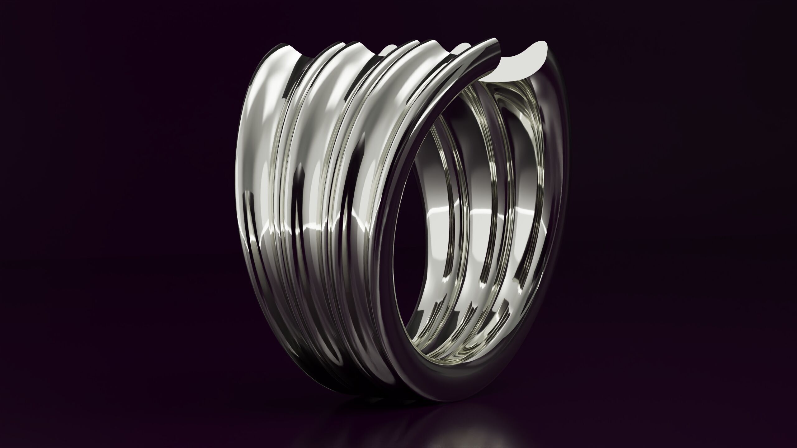 free form ring N36 3D print model_1