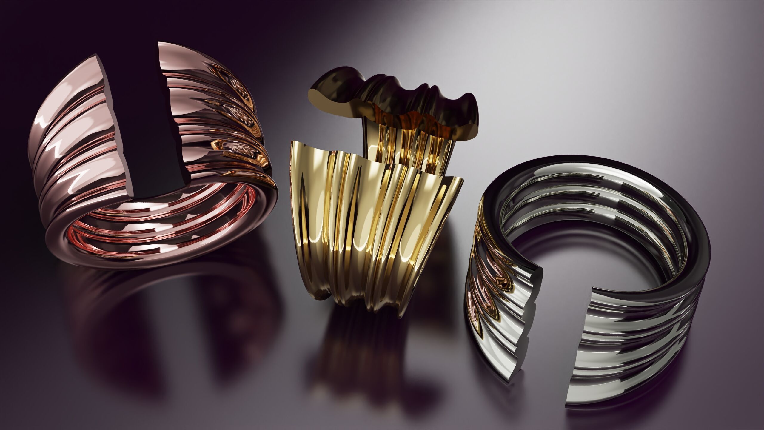 free form ring N36 3D print model_4