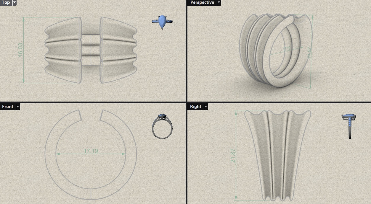 free form ring N36 3D print model_9