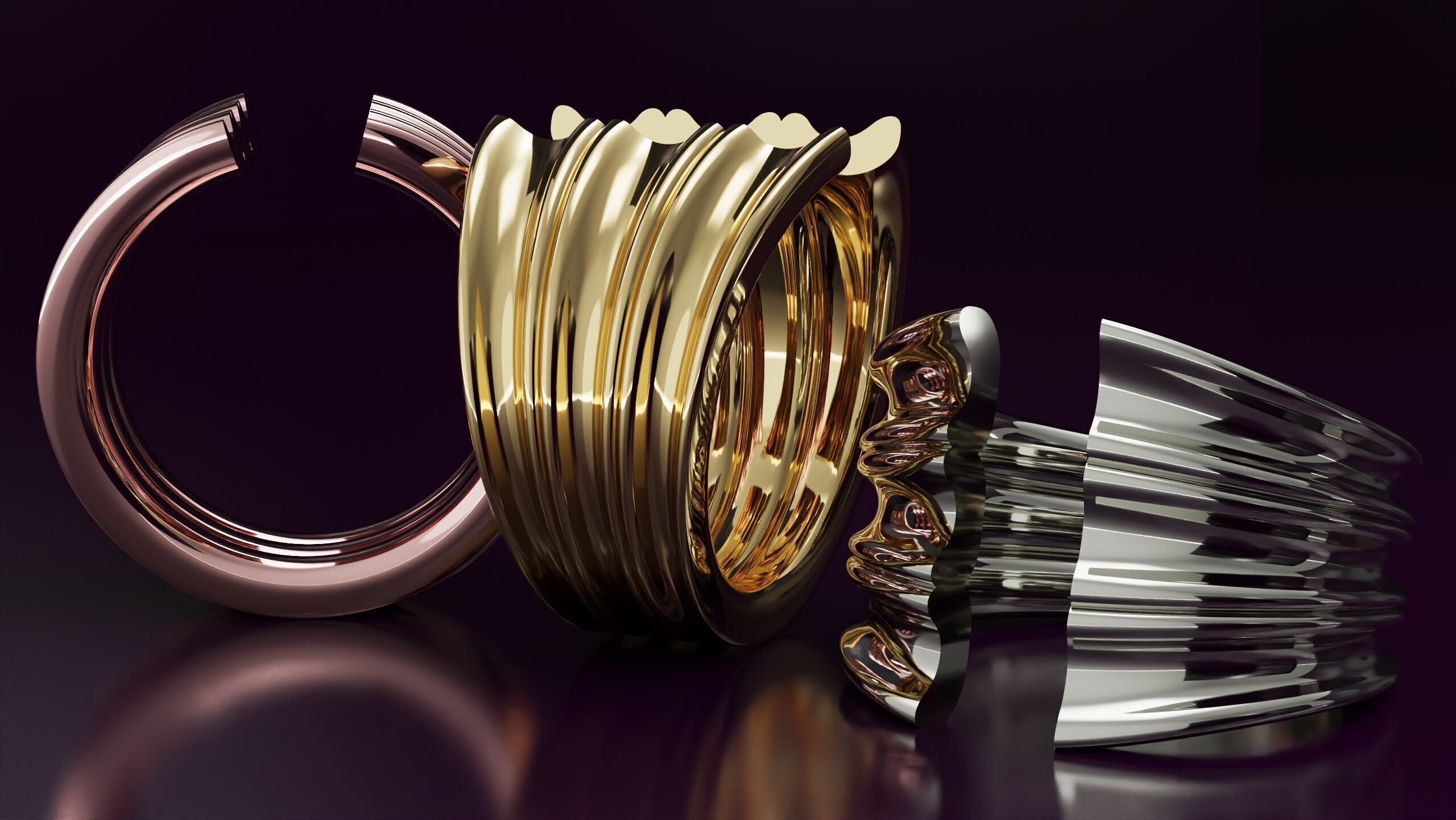 free form ring N36 3D print model_3