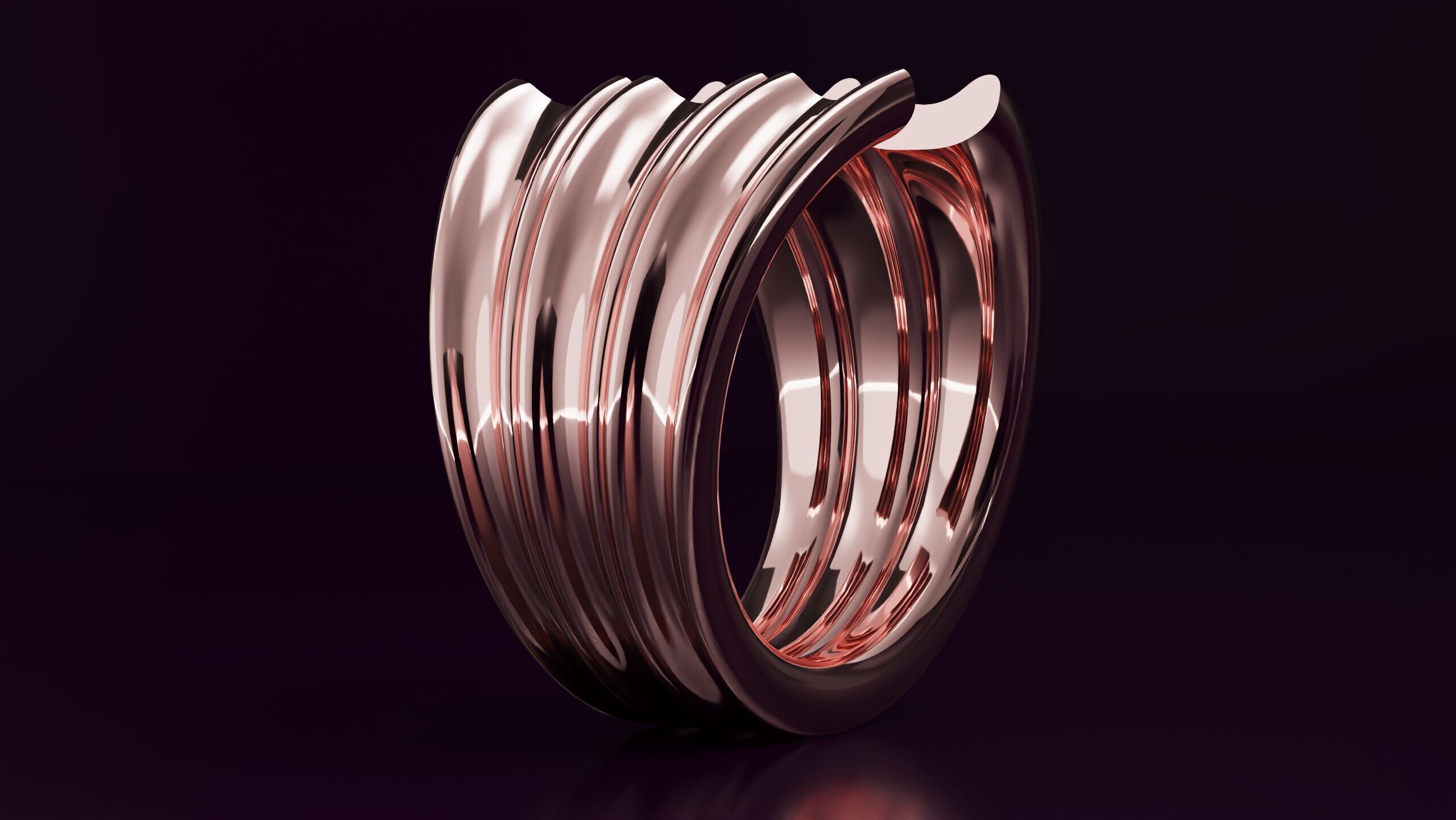 free form ring N36 3D print model_2