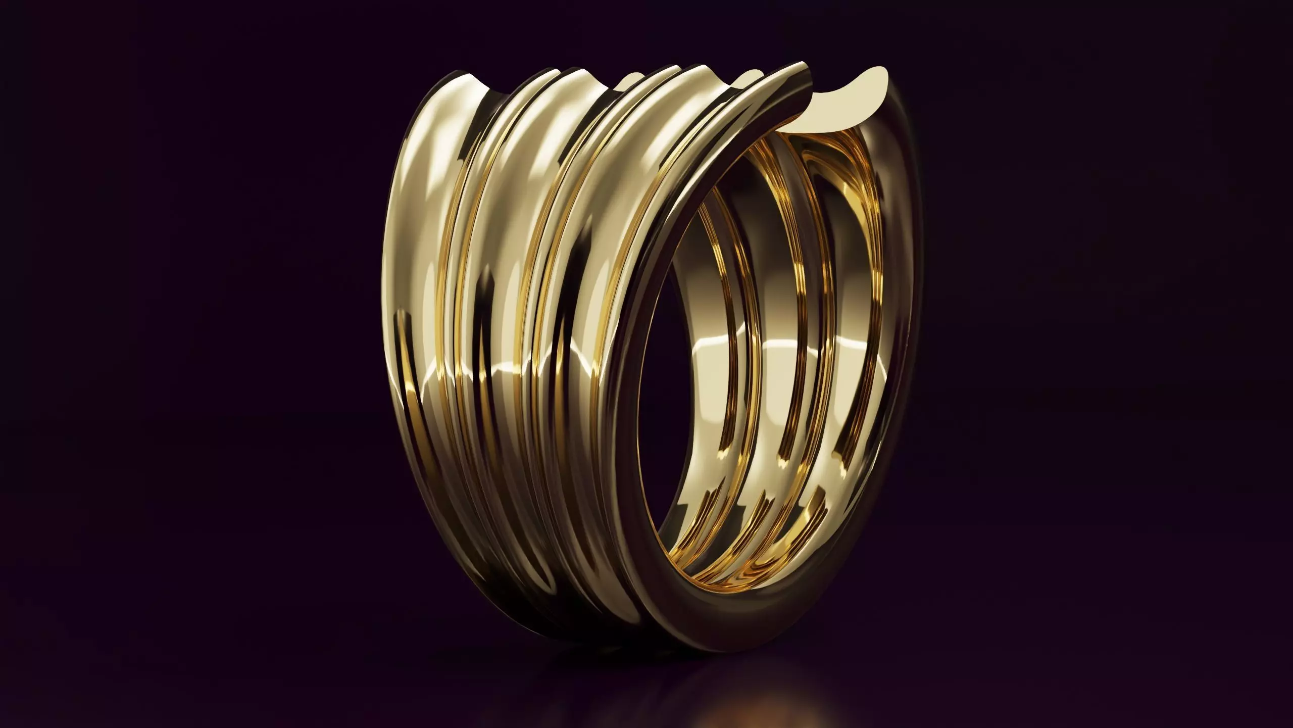 free form ring N36 3D print model_0