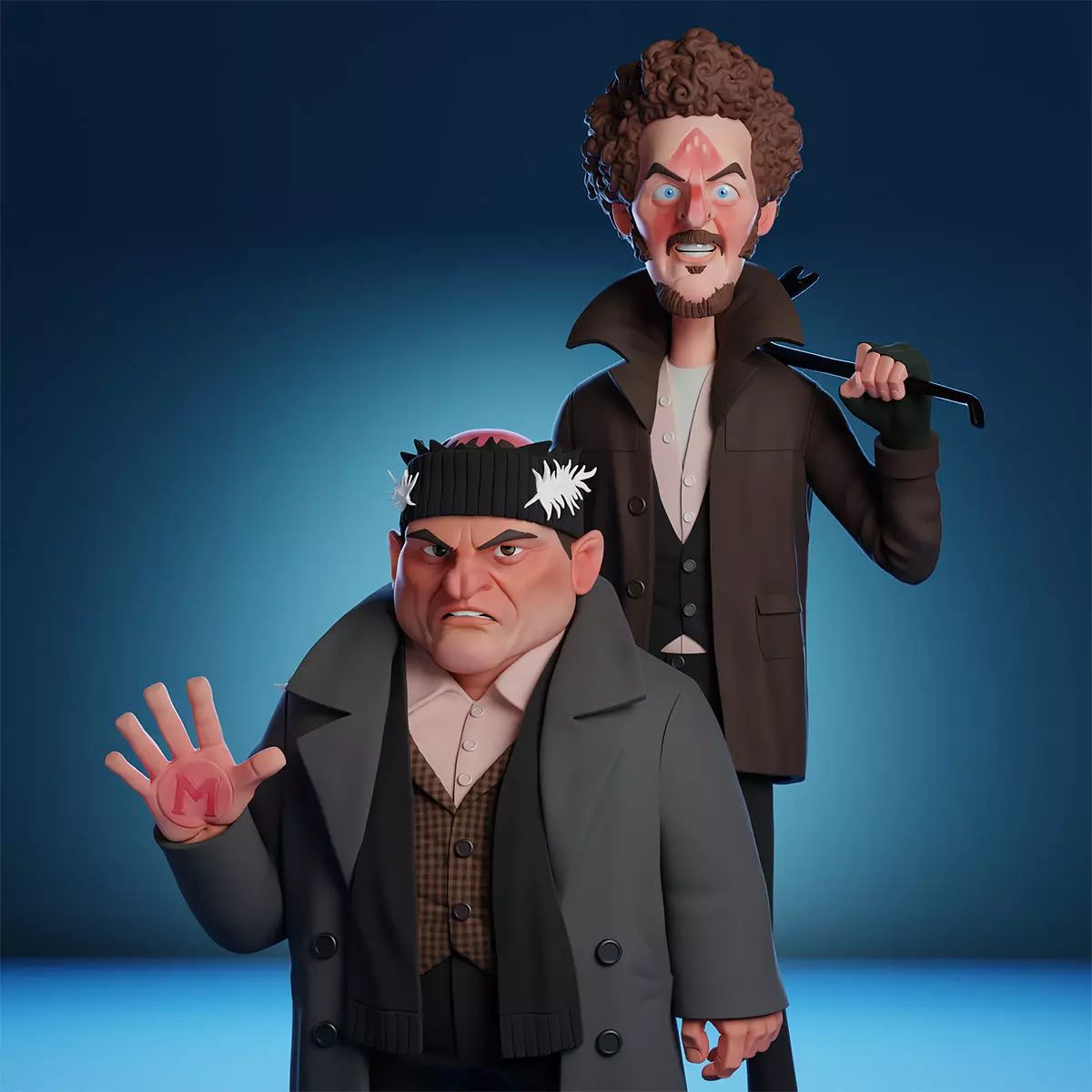 Stylized Harry and Marv - Wet Bandits Home Alone 3D Print Model 3D print model_0
