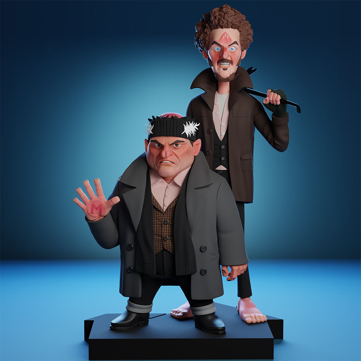 Stylized Harry and Marv - Wet Bandits Home Alone 3D Print Model 3D print model_1