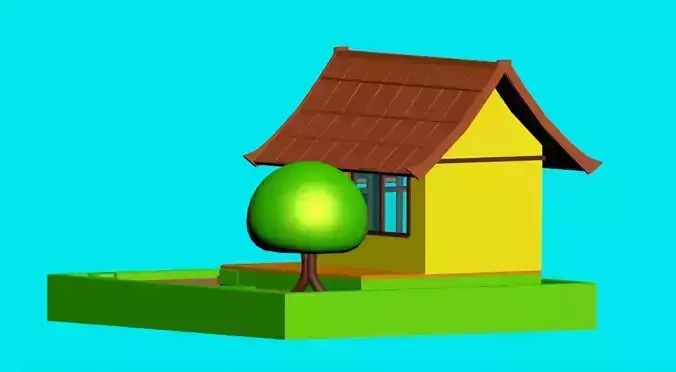 Low-Poly House 3D Model - Perfect for Games and Animations