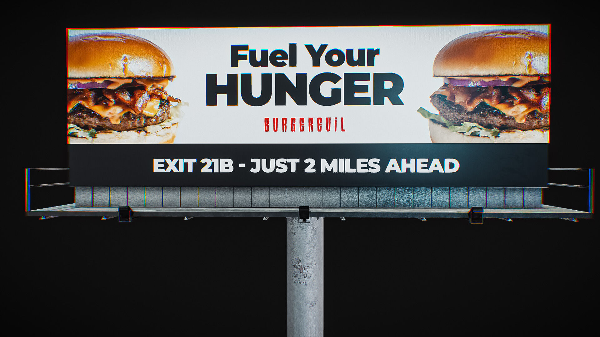 Billboard Fast Food 3D Model Low-poly 3D model_1